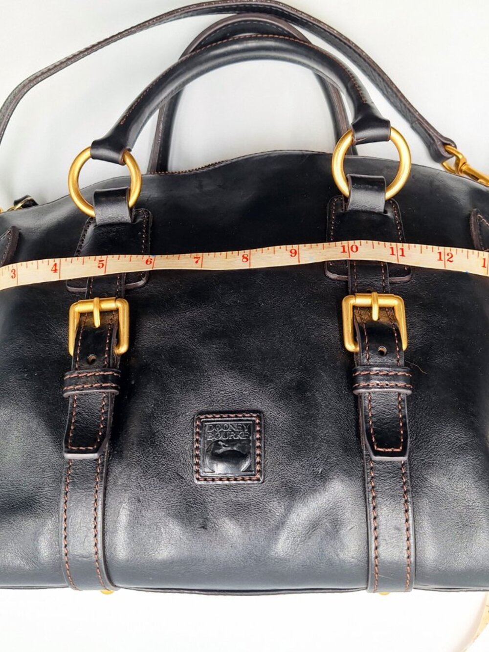 Dooney & Bourke Black Florentine Leather Satchel Crossbody Mint Condition - Picture 9 of 11